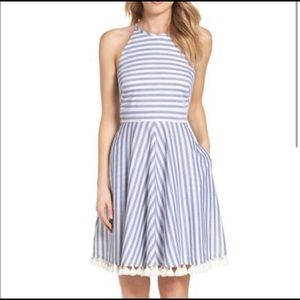 Eliza J Stripe Fit and Flare dress